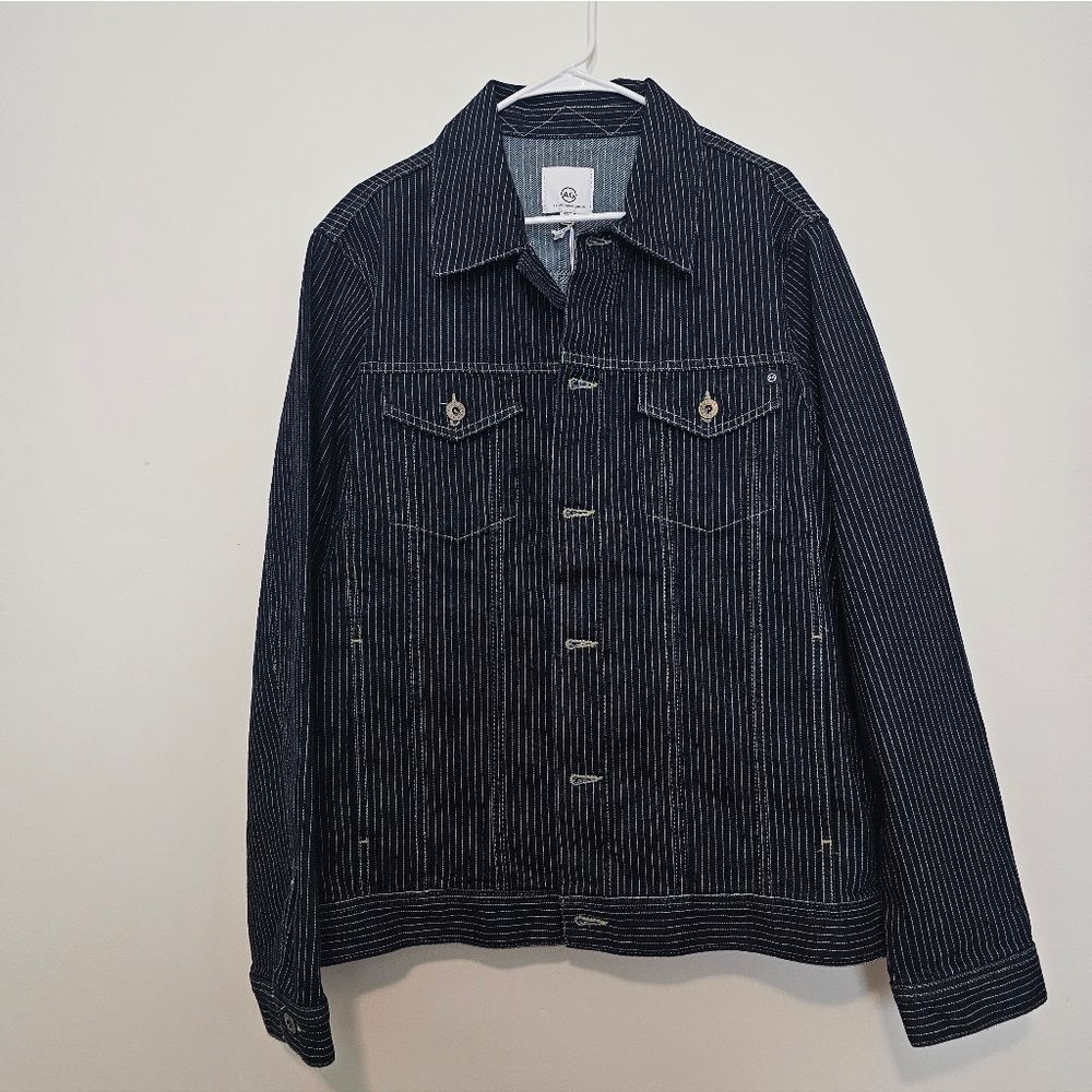 Mens AG Striped Denim Jacket